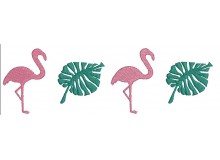 Stickdatei - Flamingo Border